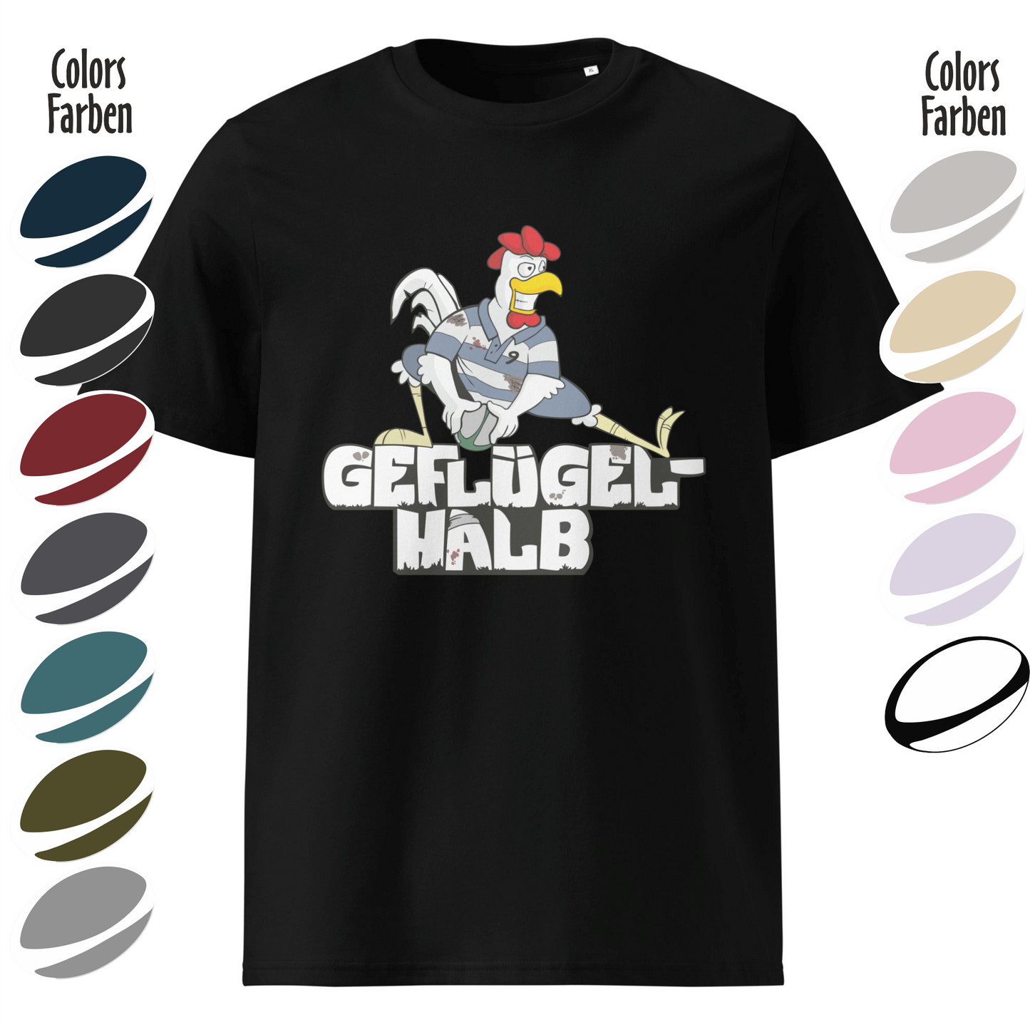 "Geglügel-Halb" Bio-Baumwoll-T-Shirt