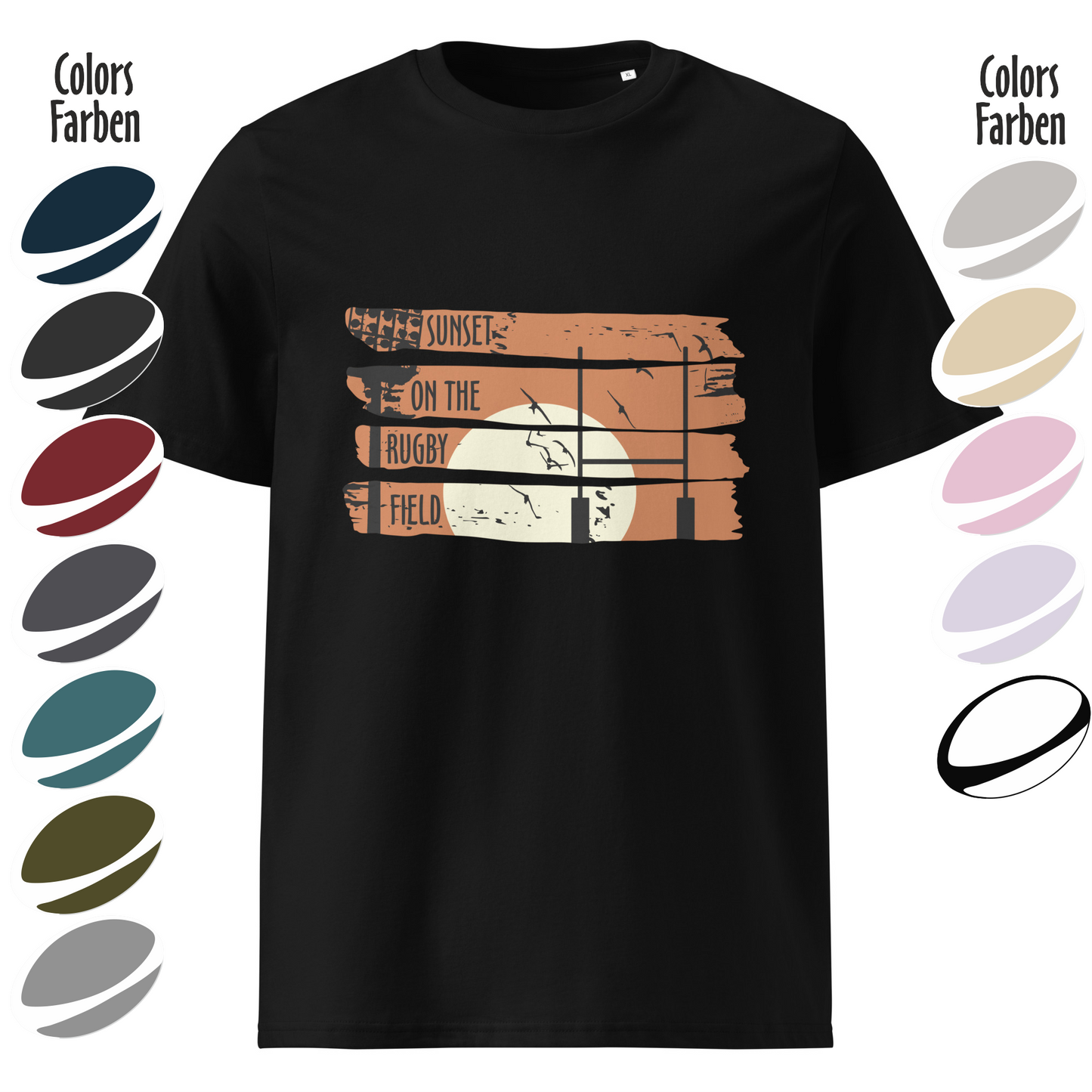 "Sunset" Rugby Fan Bio-Baumwoll-T-Shirt